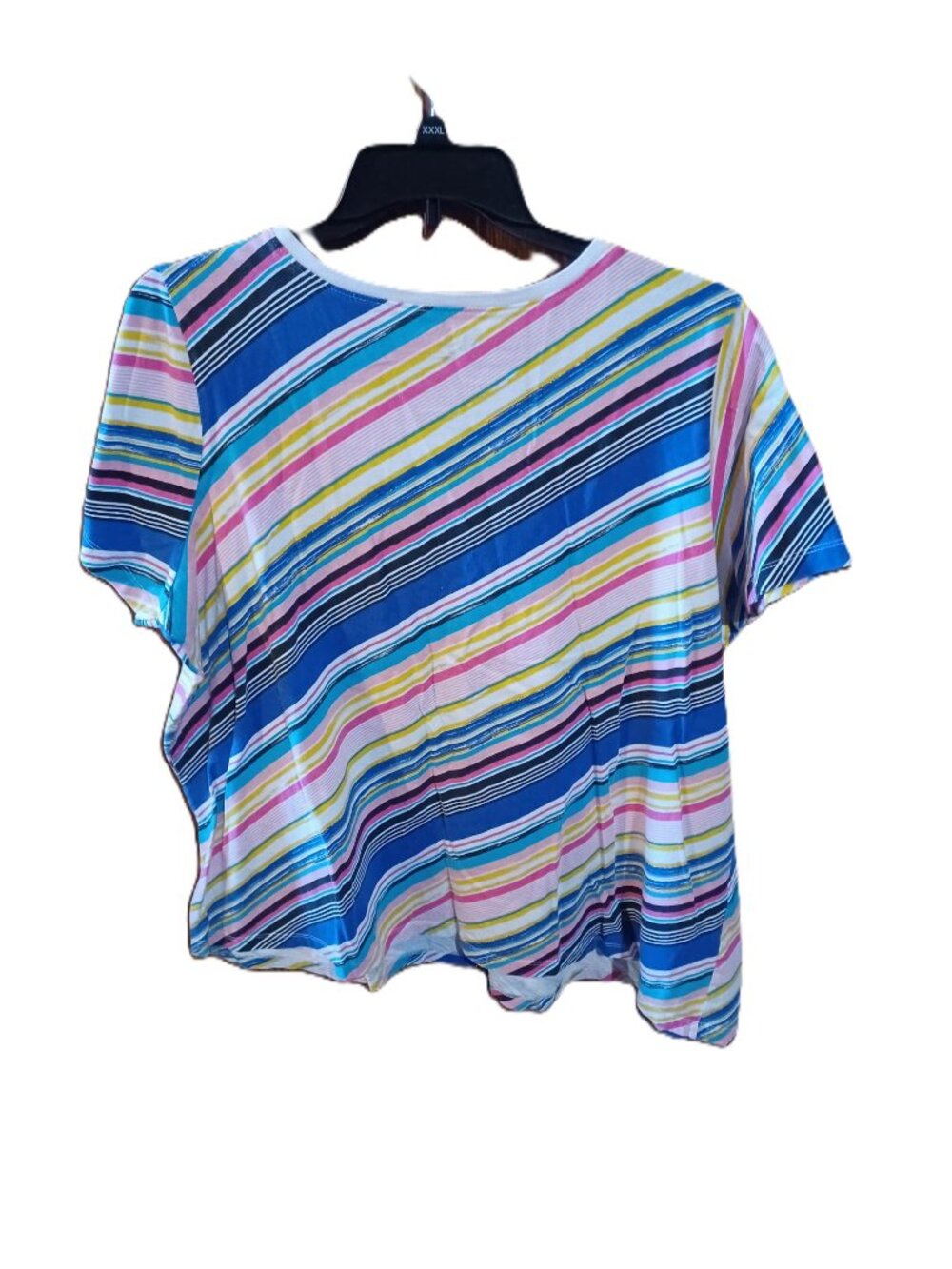 Roamans Multi-Colored Striped Top Plus Size 1X - Picture 3 of 3